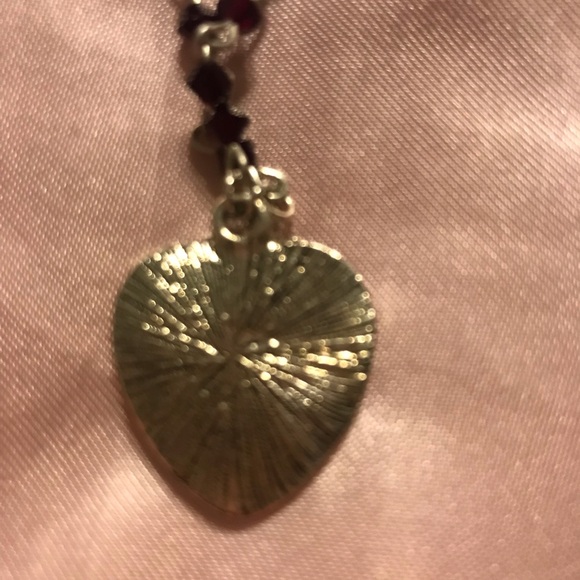 Flaming heart necklace with a cross charm - Picture 7 of 12